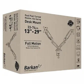 Suport birou pentru monitoare BARKAN M142P, Negru