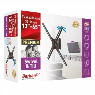 Suport TV de perete BARKAN BM320, Negru