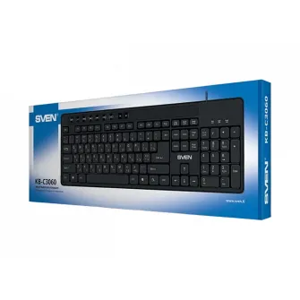 Tastatura SVEN KB-C3060, Cu fir, Negru
