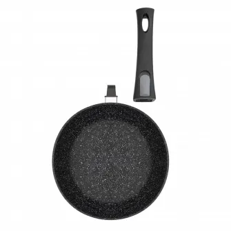 Tigaie adanca RESTO 93014, 28cm, Negru