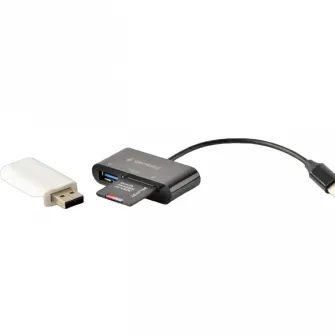 Type-C Card Reader USB,SD, TF (microSD) Gembird 