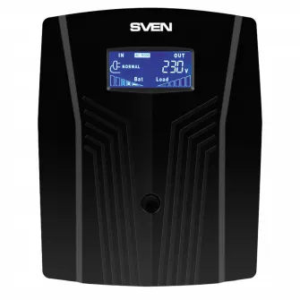 UPS SVEN Pro 1500, 1500VA/900W, Line Interactive, AVR, LCD, USB, RJ-45, 3xShuko Sockets