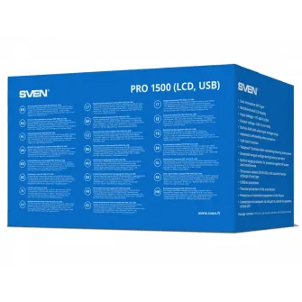 UPS SVEN Pro 1500, 1500VA/900W, Line Interactive, AVR, LCD, USB, RJ-45, 3xShuko Sockets