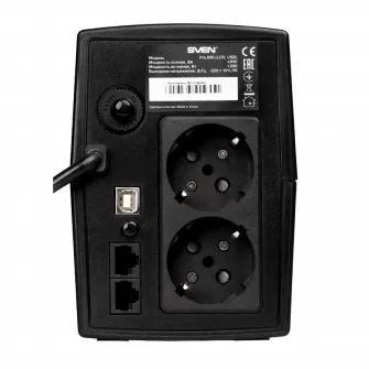 UPS SVEN Pro 650, 650VA/390W, Line Interactive, AVR, LCD, USB, 2xShuko Sockets