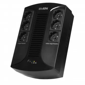 UPS SVEN UP-L1000E, 1000VA/510W, Line Interactive, AVR, LED, 6 x Shuko sockets
