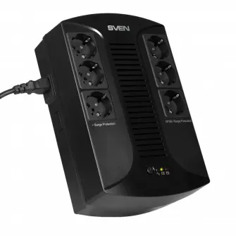 UPS SVEN UP-L1000E, 1000VA/510W, Line Interactive, AVR, LED, 6 x Shuko sockets