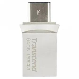 USB Flash накопитель Transcend JetFlash 890, 64Гб, Серебристый