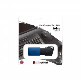 USB Flash накопитель Kingston DataTraveler Exodia M, 64Гб, Черный/Синий