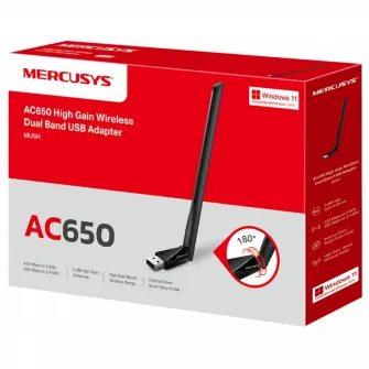 USB2.0 High Gain Wireless AC Dual Band LAN Adapter MERCUSYS MU6H, 650Mbps