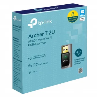USB2.0 Mini Wireless AC Dual Band LAN Adapter TP-LINK Archer T2U, 600Mbps