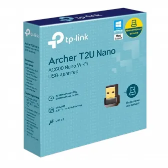 USB2.0 Nano Wireless AC Dual Band LAN Adapter TP-LINK Archer T2U Nano, 600Mbps