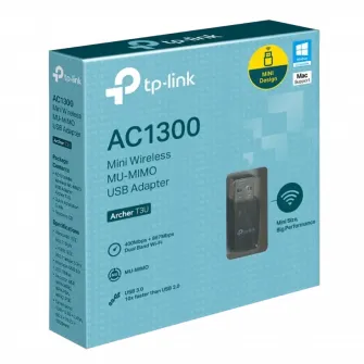 USB3.0 Mini Wireless AC Dual Band LAN Adapter TP-LINK Archer T3U, 1300Mbps, MU-MIMO