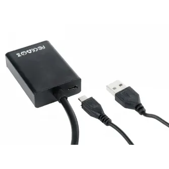 Видео/Audio конвертер Cablexpert A-VGA-HDMI-01, VGA D-Sub + 3.5 mm Jack - HDMI (F), 0,15м, Чёрный