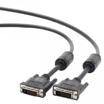 Видео кабель Cablexpert CC-DVI2-BK-6, DVI-D (M) - DVI-D (M), 1,8м, Чёрный
