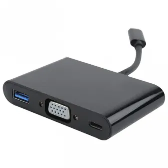 Видеоадаптер Cablexpert A-CM-VGA3in1-01, Type-C - , 0,15м, Чёрный