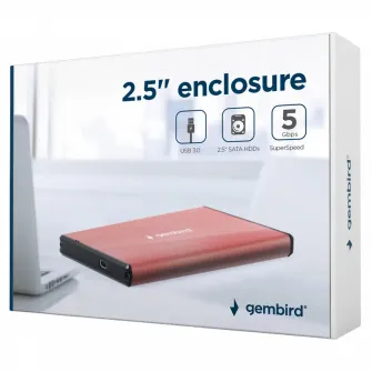 Внешний корпус Gembird EE2-U3S-3-P, Розовый (EE2-U3S-3-P)