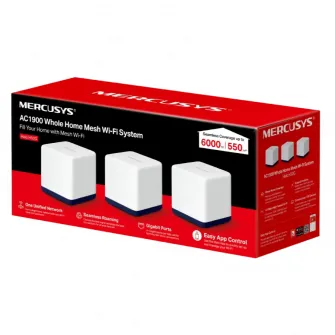 Whole-Home Mesh Dual Band Wi-Fi AC System MERCUSYS, Halo H50G(3-pack), 1900Mbps,MU-MIMO,Gbit Ports