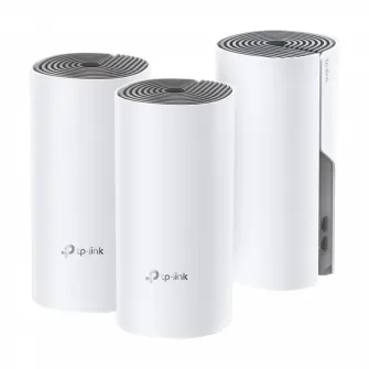 Whole-Home Mesh Dual Band Wi-Fi AC System TP-LINK, Deco E4(3-pack), 1200Mbps, MU-MIMO, up to 370m2