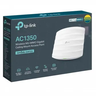 Wi-Fi AC Dual Band Access Point TP-LINK EAP225, 1317Mbps, MU-MIMO, Omada Centralized Mgmnt, PoE