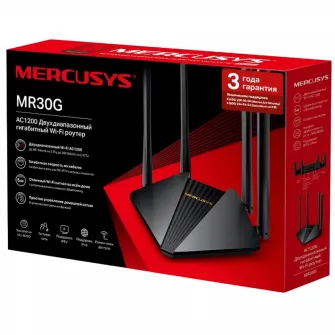 Беспроводной маршрутизатор MERCUSYS MR30G, Чёрный