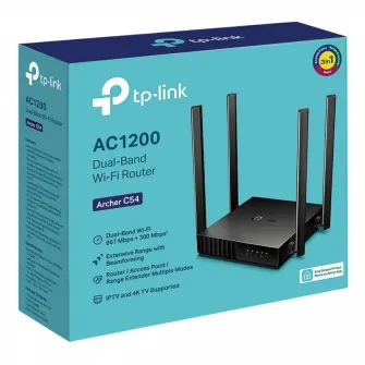 Wi-Fi AC Dual Band TP-LINK Router, Archer C54, 1200Mbps, MU-MIMO
