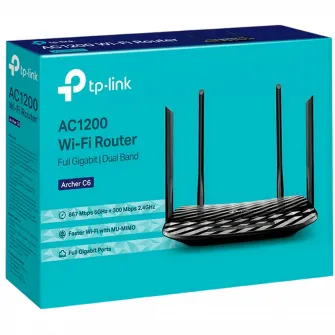 Wi-Fi AC Dual Band TP-LINK Router, Archer C6, 1200Mbps, Gbit Ports, MU-MIMO