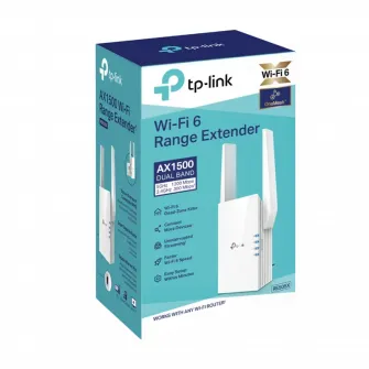Wi-Fi AX Dual Band Range Extender/Access Point TP-LINK RE505X, 1500Mbps, 2xExt Ant, Intgr Pwr Plug