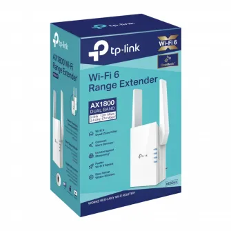 Wi-Fi AX Dual Band Range Extender/Access Point TP-LINK RE605X, 1800Mbps, 2xExt Ant, Mesh