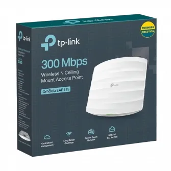 Wi-Fi N Access Point TP-LINK EAP115, 300Mbps, Omada Centralized Management, PSU/PoE