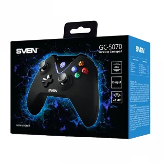 Wireless Gamepad SVEN GC-5070, 4 axes, D-Pad, 2 mini joysticks, 11 buttons