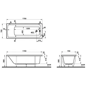 Cada de baie Vitra Neon (52530001000+59990251000)