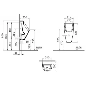 Pisoar Vitra S20 (5462B003-0309)
