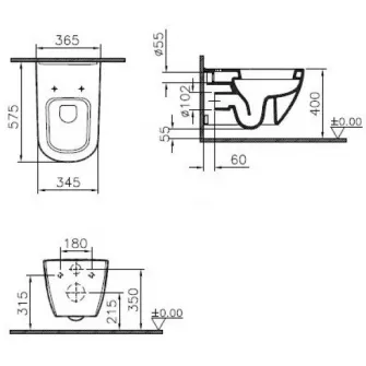 Vas WC Vitra D-light Wall Hung (5910B003-0075)