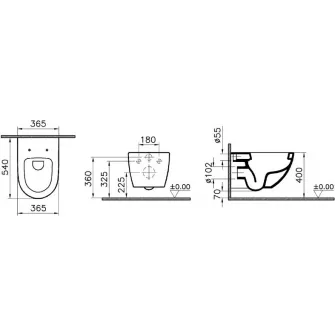Vas WC Vitra Sento Wall Hung (4448B003-0075)