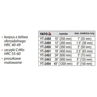 Cleste reglabile Yato YT-2492