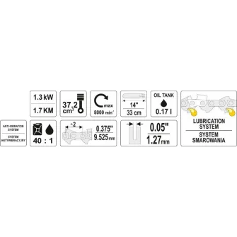 Ferastrau cu lant pe benzina Yato YT84895