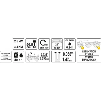 Ferastrau cu lant pe benzina Yato YT84910