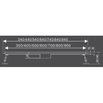 Rigola de dus Fala Black Glass 75386