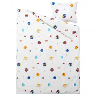 IKEA AFTONSPARV Husa pilota+fata perna, spatiu/multicolor, 150x200/50x60 cm