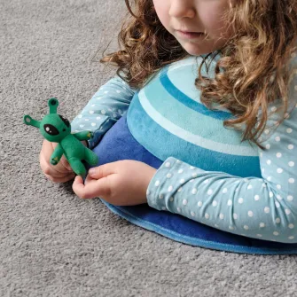 IKEA AFTONSPARV Jucarie de plus, mini-martian/verde, 10 cm