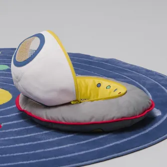 IKEA AFTONSPARV Jucarie de plus, naveta spatiala/multicolor