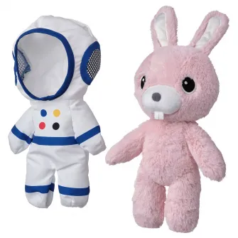 IKEA AFTONSPARV Jucarie de plus/costum astronaut, iepure, 28 cm