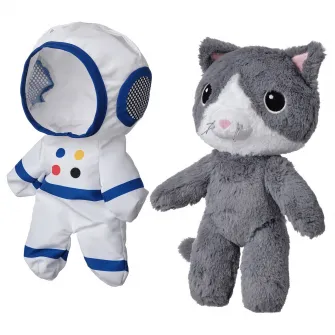 IKEA AFTONSPARV Jucarie de plus/costum astronaut, pisica, 28 cm