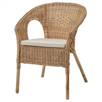 IKEA AGEN Fotoliu+perna, ratan/Norna natur