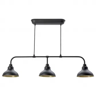 IKEA AGUNNARYD Lustra cu 3 lampi, negru, 122 cm