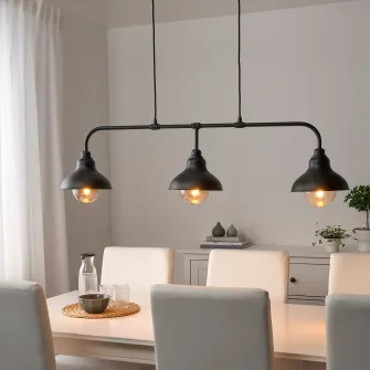 IKEA AGUNNARYD Lustra cu 3 lampi, negru, 122 cm