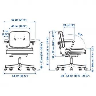 IKEA ALEFJÄLL Scaun rotativ, Glose negru