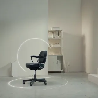 IKEA ALEFJÄLL Scaun rotativ, Grann maro-auriu