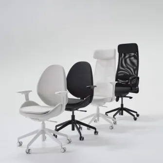 IKEA LÄKTARE Scaun conferinta, furnir mesteacan/alb
