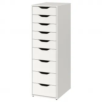 IKEA ALEX Comoda 9 sertare, alb, 36x116 cm